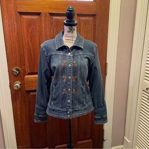 Embroidered denim jacket - size large